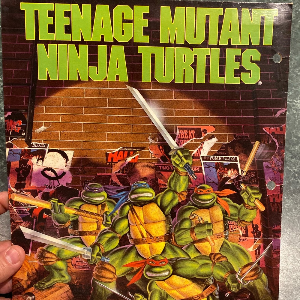 Vintage 1990 Teenage Mutant Ninja Turtles Folder